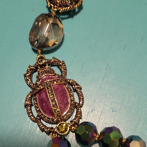 Heidi Daus "Love Bug" Crystal Iridescent Beaded Necklace Set - Picture 3 of 11